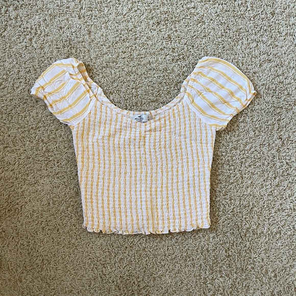 Hollister Tops - Hollister Yellow/White Stripped Top